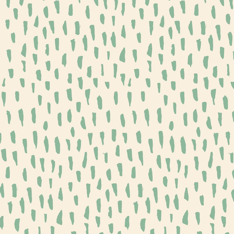 Green smudge repeat pattern wallpaper in a kids bedroom