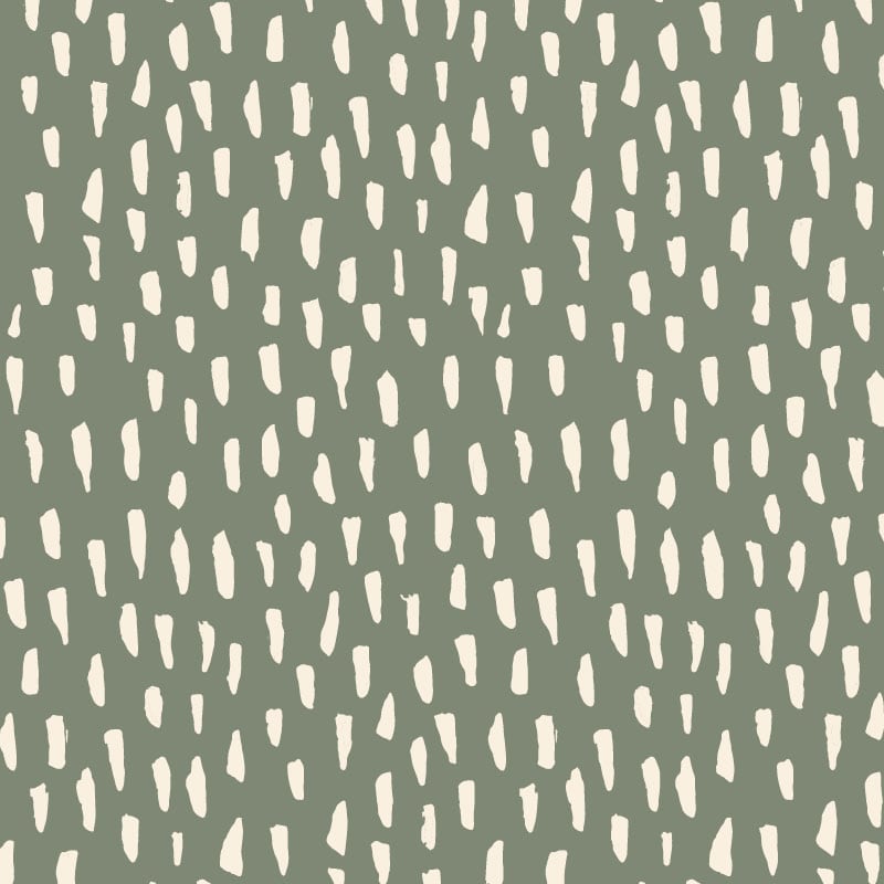Green smudge repeat pattern wallpaper in an office with iMac computer