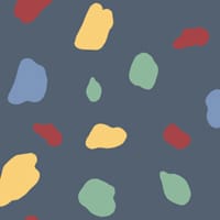 Splodge navy wallpaper design in kids bedroom with play tent and stool