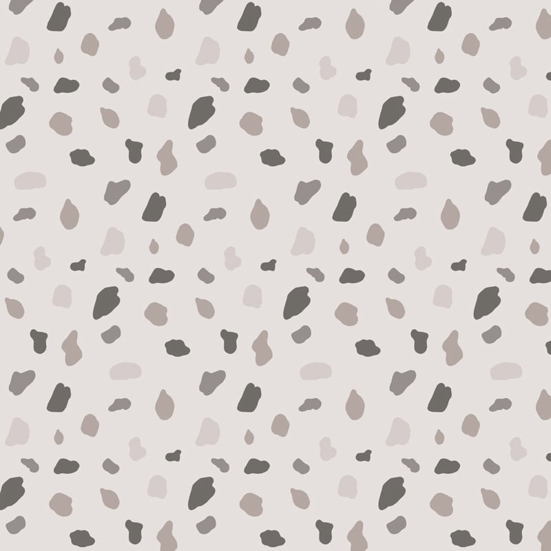 Grey splodge wallpaper pattern situated in kids bedroom with play ladder