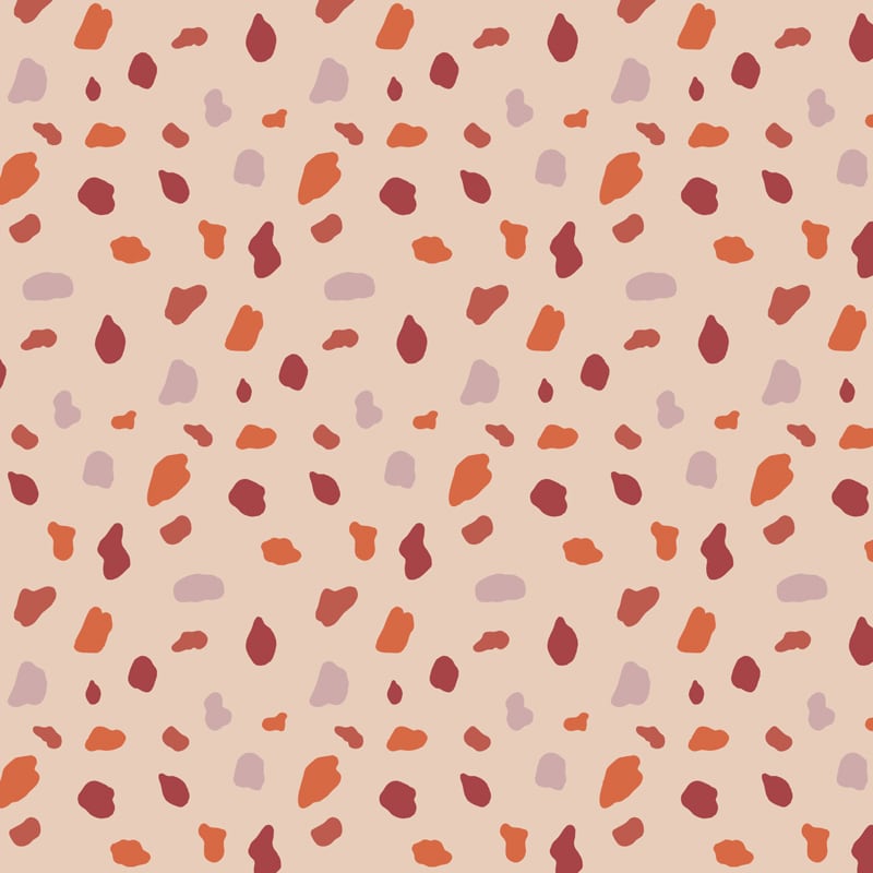 Warm splodge wallpaper pattern situated in kids bedroom with play ladder
