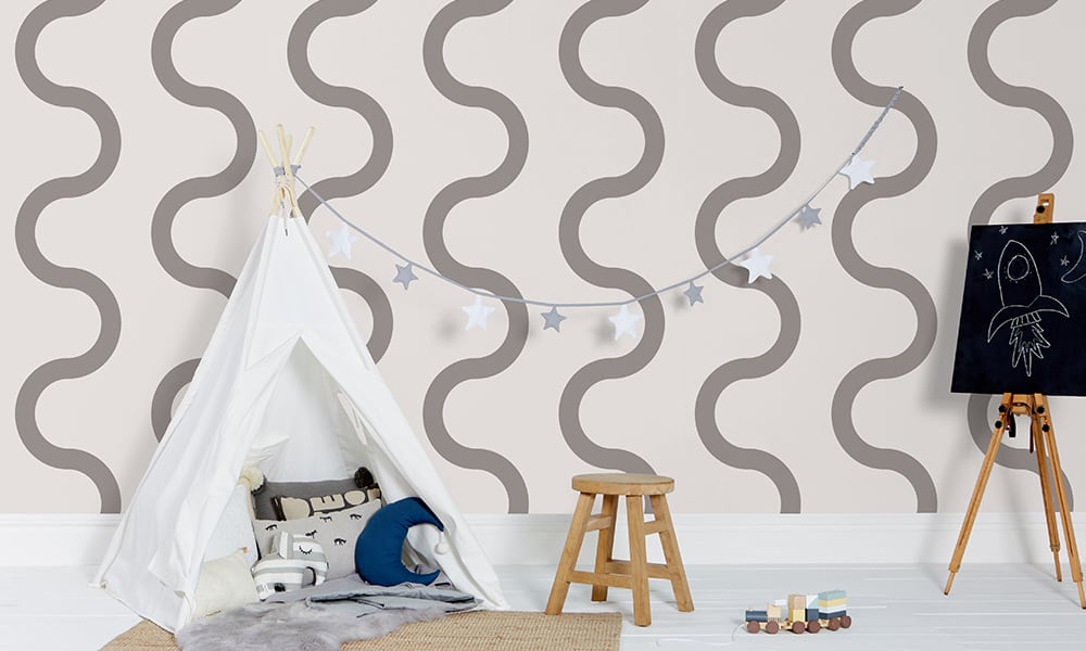 Large scale sqiuggle in grey with kids play tent