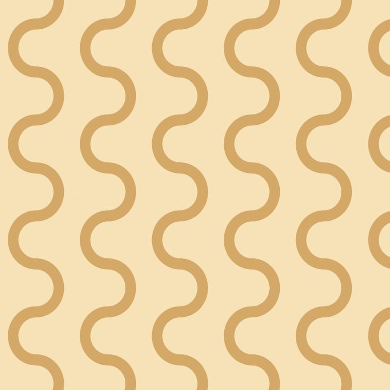 Squiggle wallpaper pattern in honey in kids bedroom