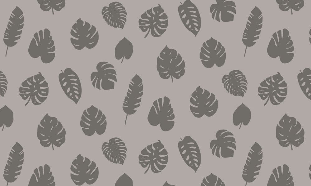 Tropic wallpaper design in grey tones