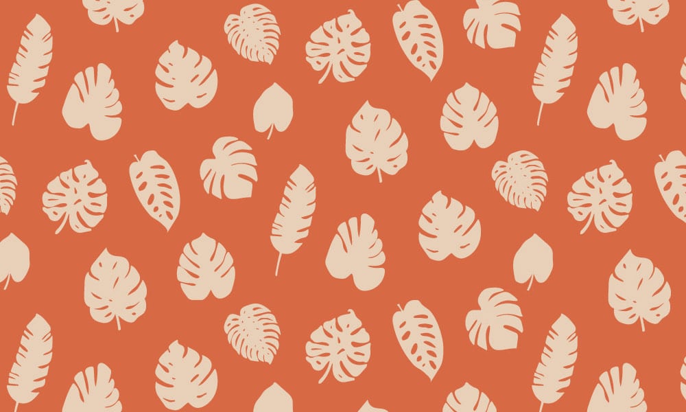 Tropic wallpaper design in orange tones