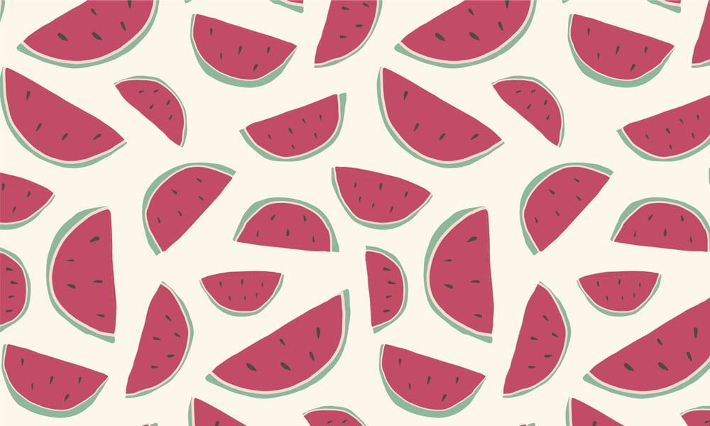 Watermelon art wallpaper design against off-white background